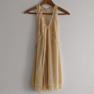 Intimo Yellow Lace Wrap Chemise Size Small